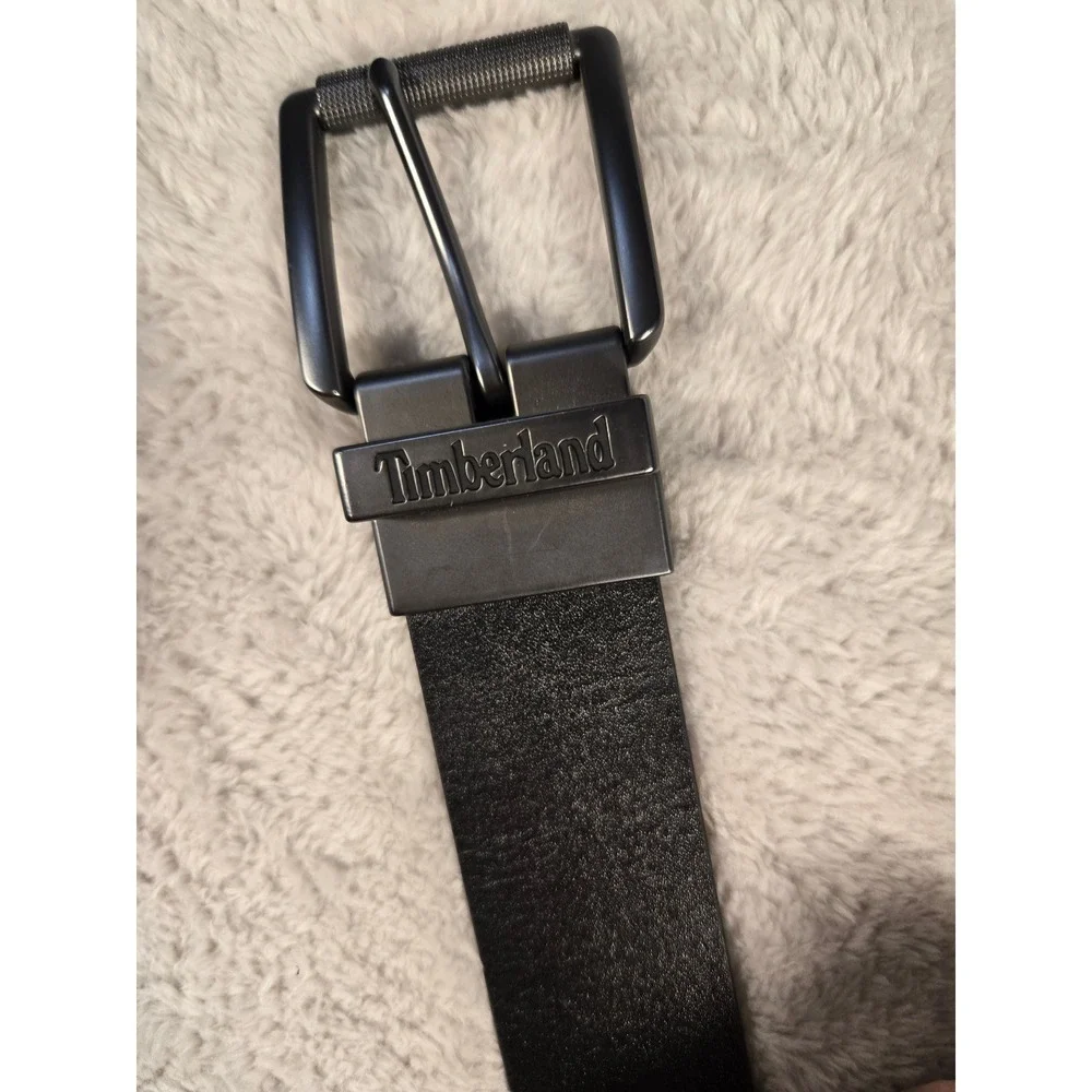 Timberland Mens Reversible Leather Belt‎ Black Brown Gunmetal Buckle Size 34